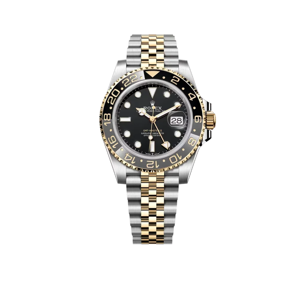 GMT-Master II  40mm Stainless Steel Yellow Gold Black Dial Jubilee 126713GRNR-0001