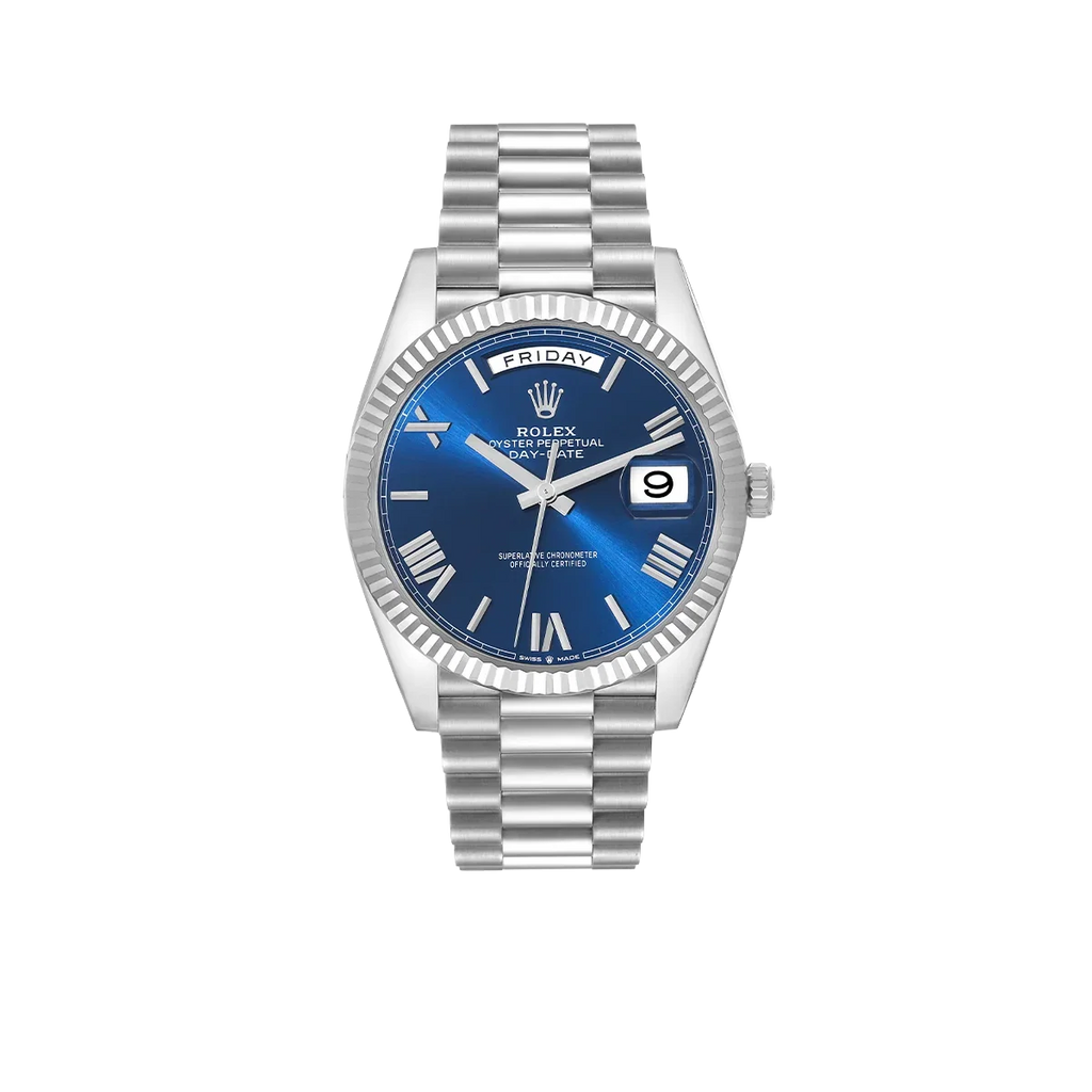 President Day-Date 40mm Blue Dial Platinum Mens Watch 228236
