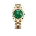 Day-Date 40 Yellow Gold Green Roman Numeral Dial Diamond Bezel M228348RBR-0040