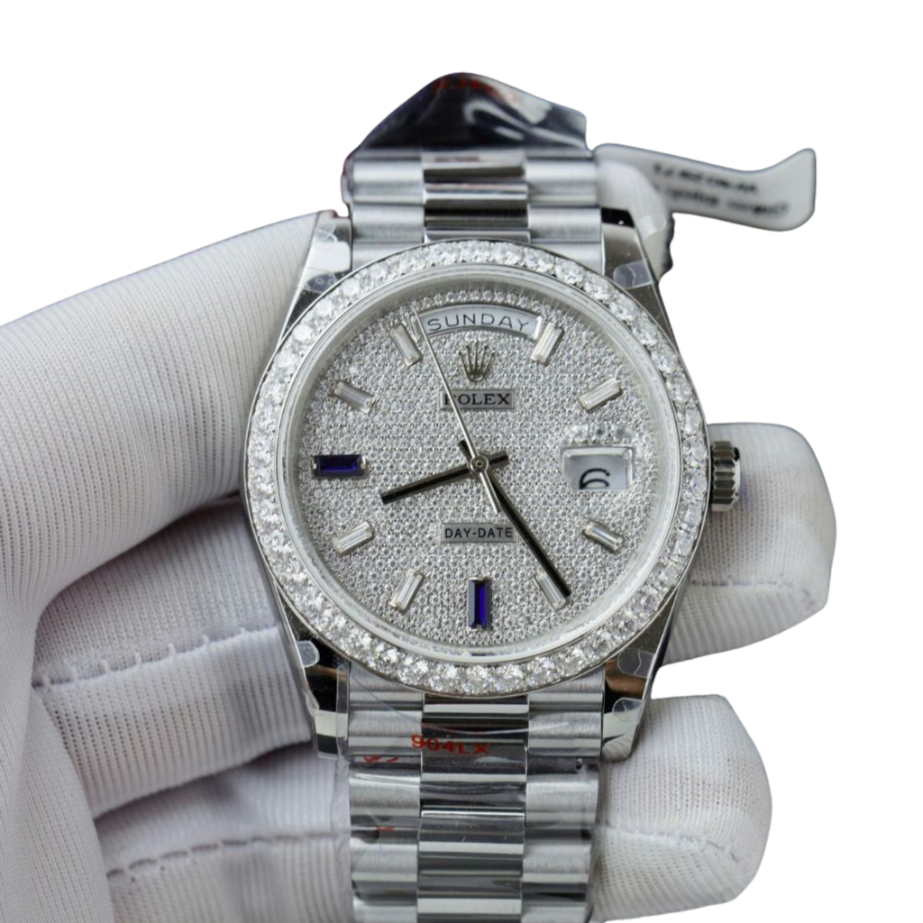 Day-Date 40 President White Gold Diamond Paved Dial with Sapphires 228349RBR
