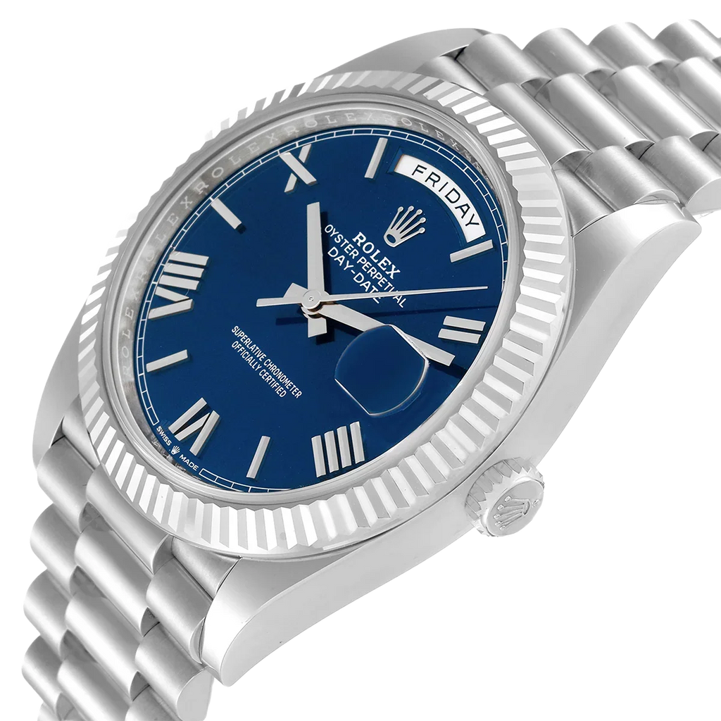 President Day-Date 40mm Blue Dial Platinum Mens Watch 228236