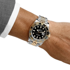 GMT-Master II  40mm Stainless Steel Yellow Gold Black Dial Jubilee 126713GRNR-0001