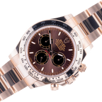 Daytona 40mm Everose Gold Chocolate Dial Mens Watch 126505-0005 New