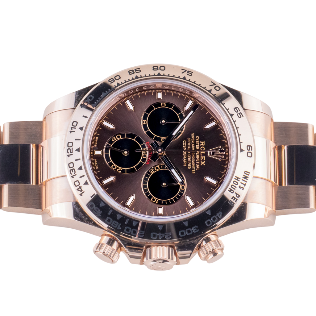 Daytona 40mm Everose Gold Chocolate Dial Mens Watch 126505-0005 New