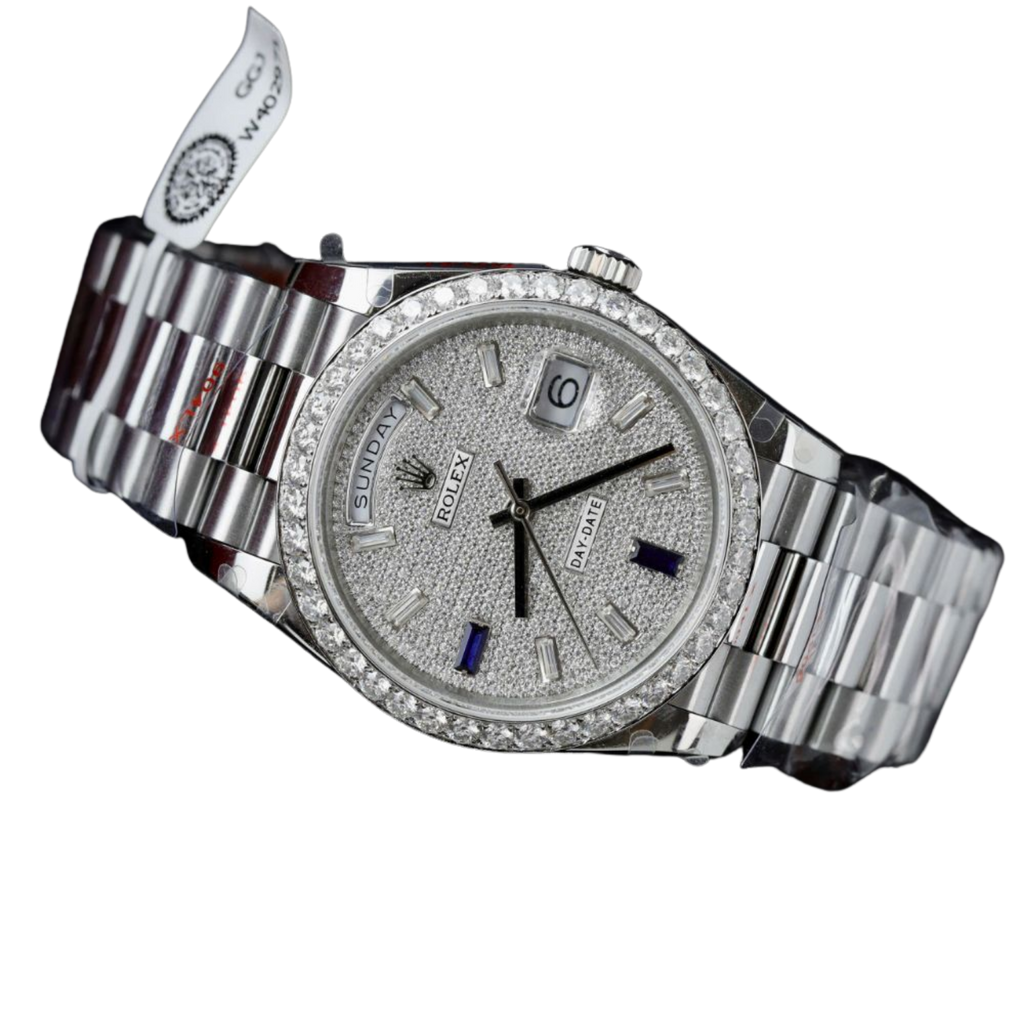 Day-Date 40 President White Gold Diamond Paved Dial with Sapphires 228349RBR