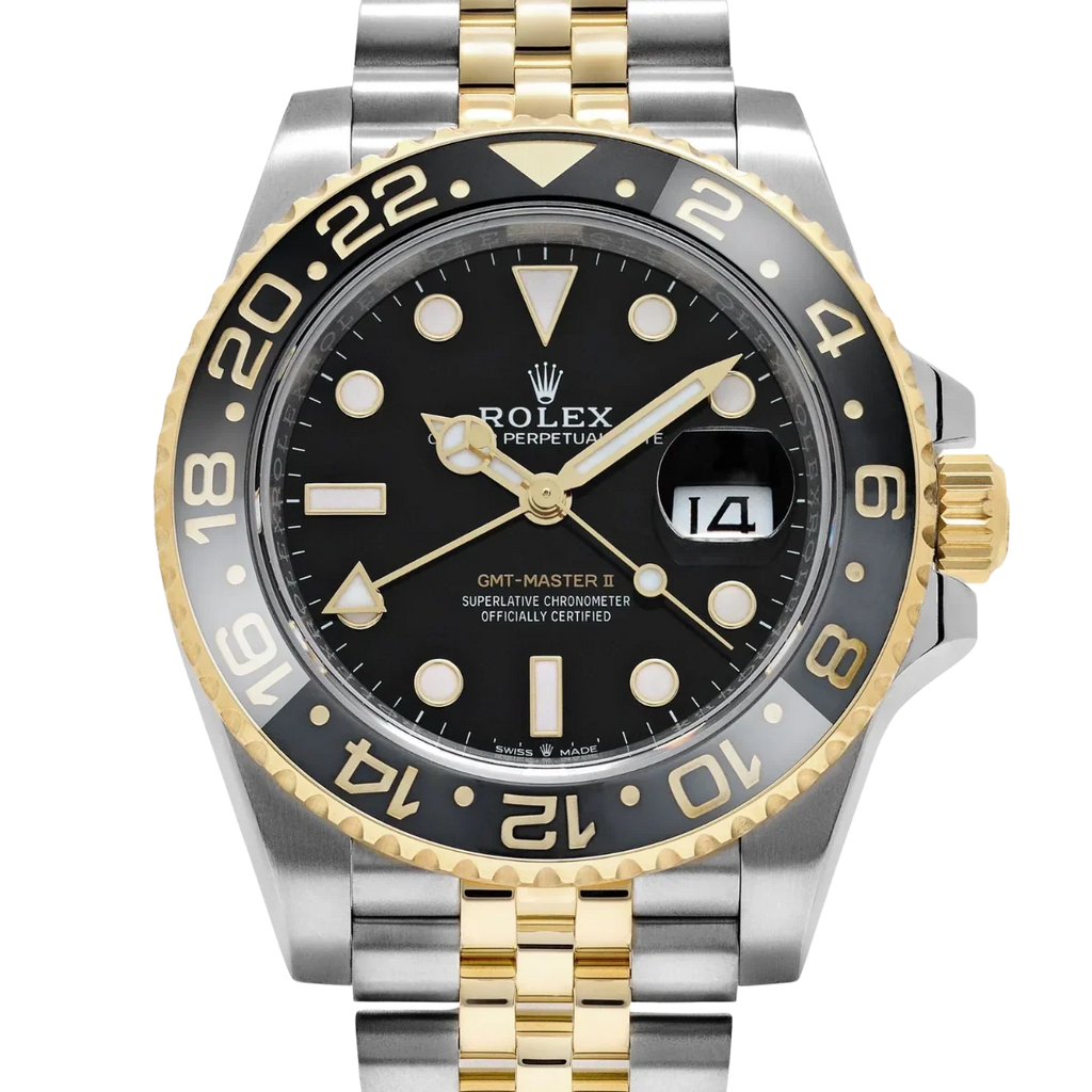 GMT-Master II  40mm Stainless Steel Yellow Gold Black Dial Jubilee 126713GRNR-0001