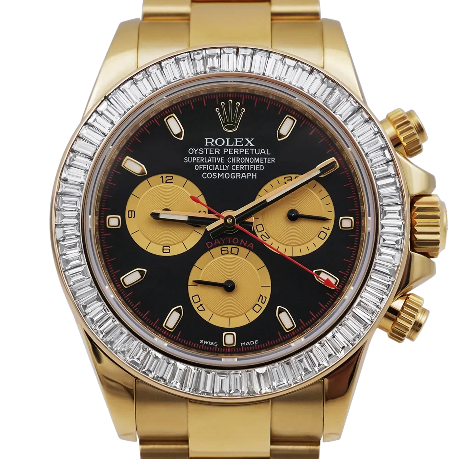 Rolex Daytona 116508 40mm 18ct Yellow Gold Black Dial Diamond