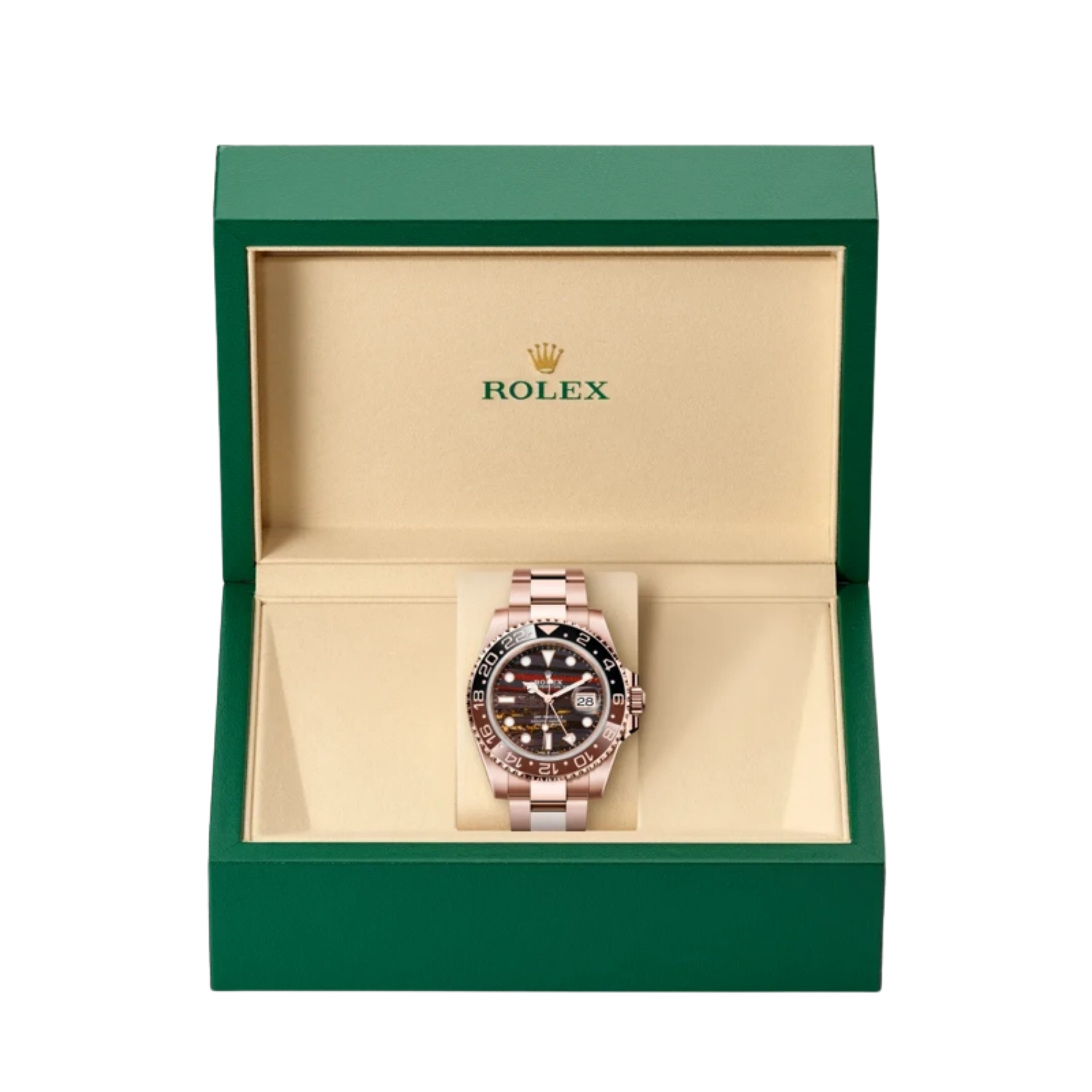 GMT-Master II 40mm Rose Gold Tiger Iron Dial Oyster 126715CHNR