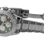 Daytona 40mm Oyster White Gold Black and White Mother of Pearl Diamond Dial & Bezel 126579RBR