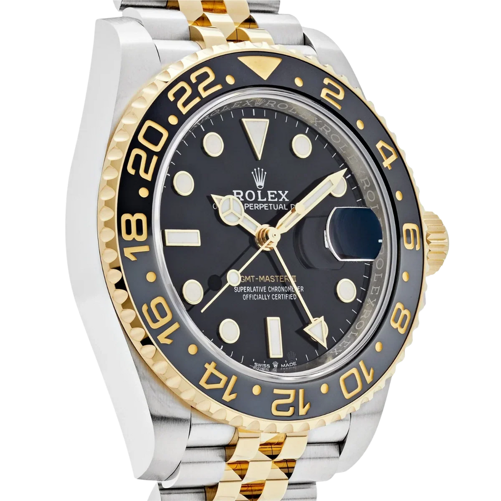 GMT-Master II  40mm Stainless Steel Yellow Gold Black Dial Jubilee 126713GRNR-0001