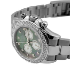 Daytona 40mm Oyster White Gold Black and White Mother of Pearl Diamond Dial & Bezel 126579RBR