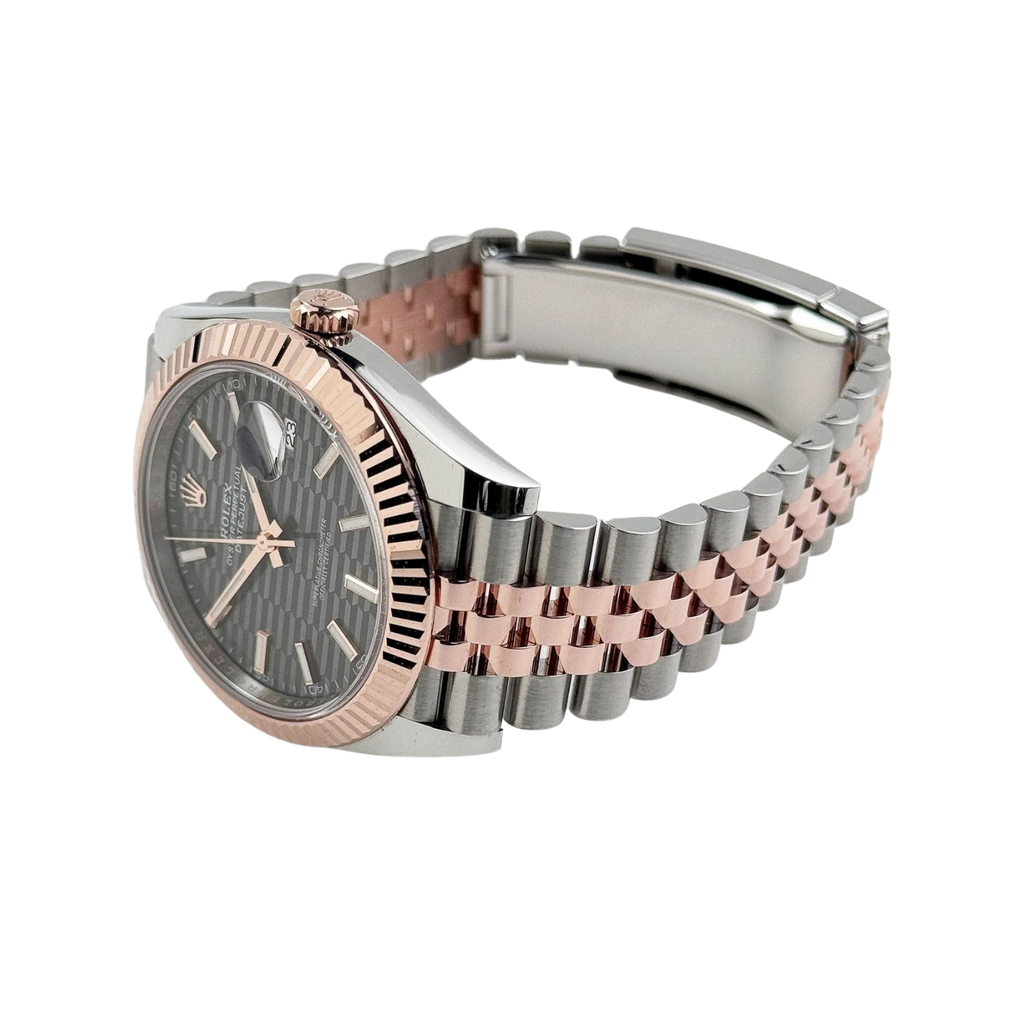 Datejust 41 126331 Rose Gold Stainless Steel Grey Motif Dial Jubilee