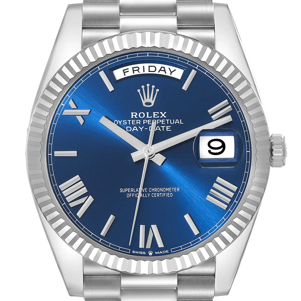 President Day-Date 40mm Blue Dial Platinum Mens Watch 228236