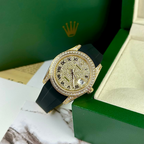 Datejust 40mm Diamond-Paved Dial Yellow Gold Men Watches