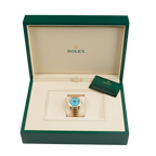 Day-Date 36mm Yellow Gold Turquoise Stone Diamond Roman Numerals Dial Diamond Bezel 128398TBR