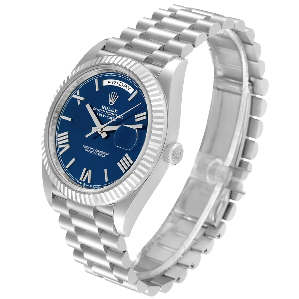 President Day-Date 40mm Blue Dial Platinum Mens Watch 228236