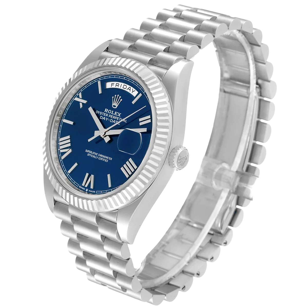 President Day-Date 40mm Blue Dial Platinum Mens Watch 228236