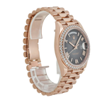 Day-Date 40 228345 Rose Gold Black Dial Diamond Bezel