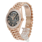 Day-Date 40 228345 Rose Gold Black Dial Diamond Bezel