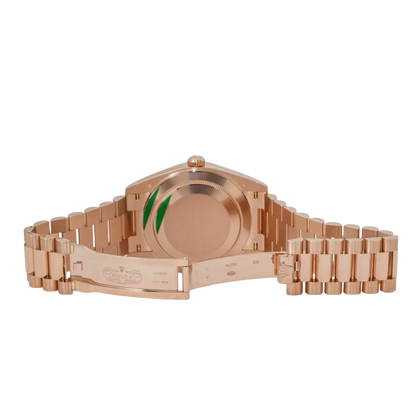 Day-Date 40 228345 Rose Gold Black Dial Diamond Bezel