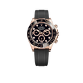 Daytona 40mm Rose Gold Black Diamond Dial Oysterflex Rubber Strap M116515LN-0057