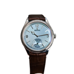 Perpetual 1908 39mm White Gold Platinum Ice Blue Dial Brown Alligator Leather Strap m52506-0002