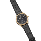 Perpetual 1908 39mm Yellow Gold Black Dial Black Alligator Leather Strap m52508-0002
