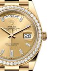 Day-Date 40mm 228348RBR Yellow Gold Diamond Bezel Champagne Diamond Dial
