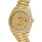 Day-Date 40mm 228348RBR Yellow Gold Diamond Bezel Champagne Diamond Dial