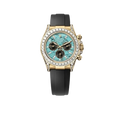 Daytona 126538TBR Yellow Gold Turquoise Stone Dial Diamond Bezel Oysterflex