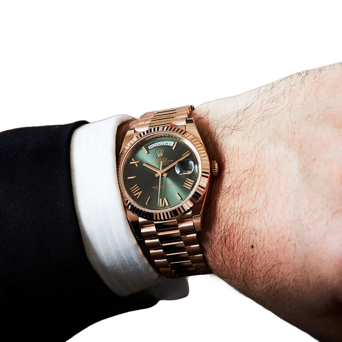 Day-Date Oyster Everose gold 40mm Green Olive 228235