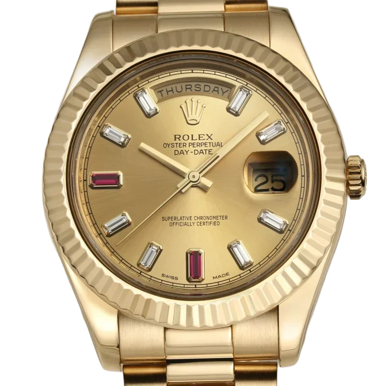 President Day-Date II 41mm 218238 18k Yellow Gold & Ruby Dial