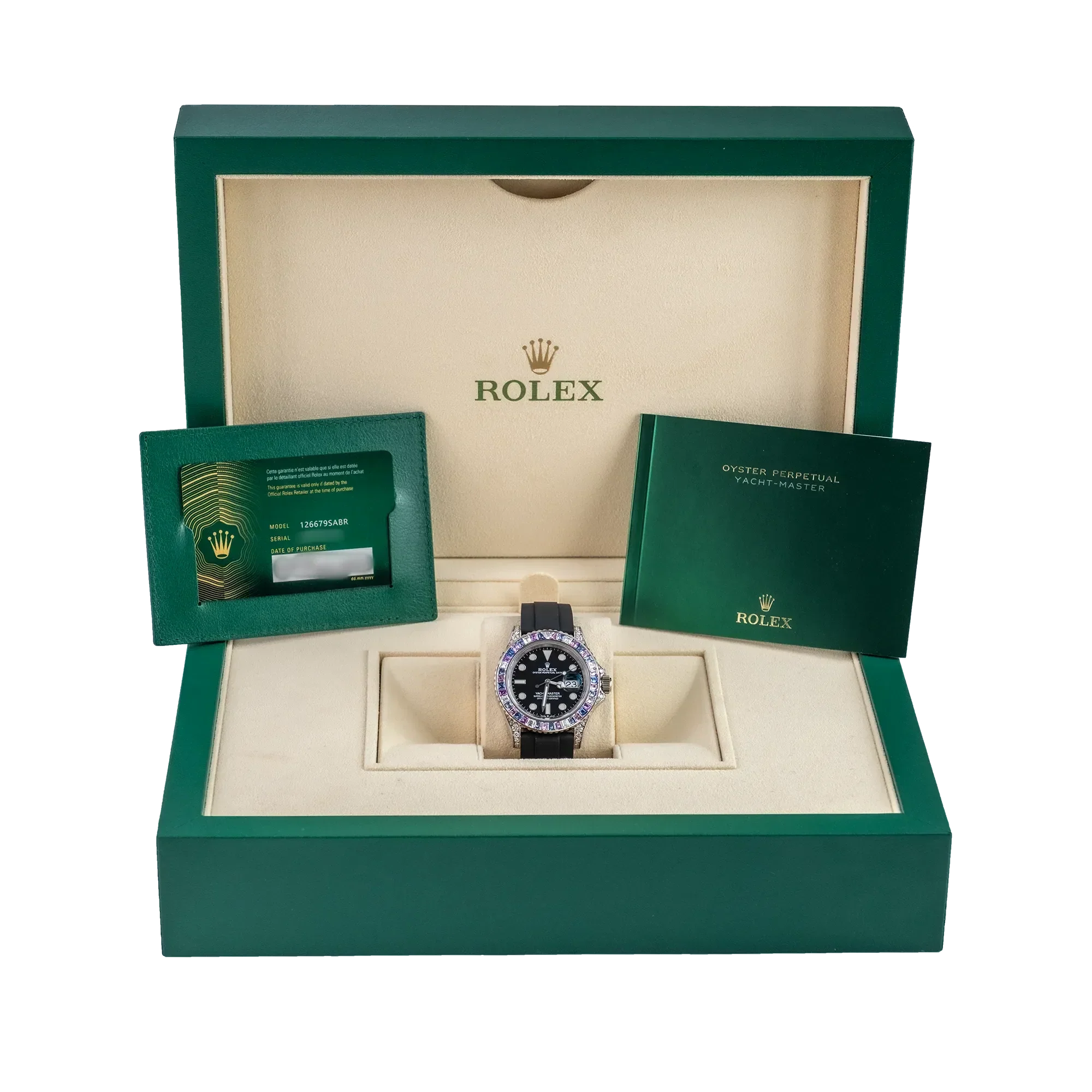 Yacht-Master Cotton Candy 40mm White Gold Black Dial Oysterflex 126679SABR