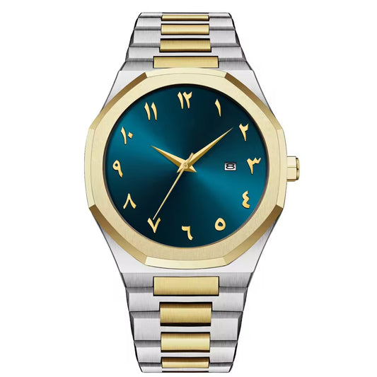 Yellow Gold Blue Dial Mens Watch