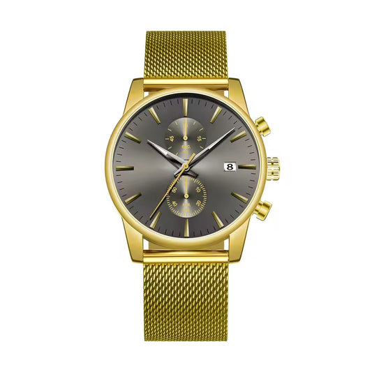 Yellow Gold Diamond Bezel Champagne Diamond Dial