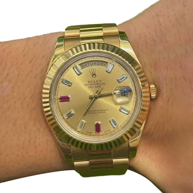 President Day-Date II 41mm 218238 18k Yellow Gold & Ruby Dial