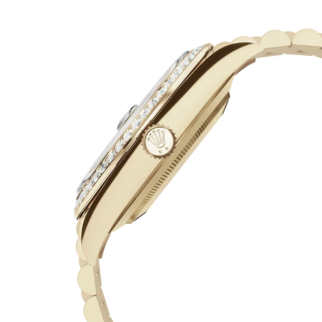 Day-Date 40 Yellow Gold Green Roman Numeral Dial Diamond Bezel M228348RBR-0040