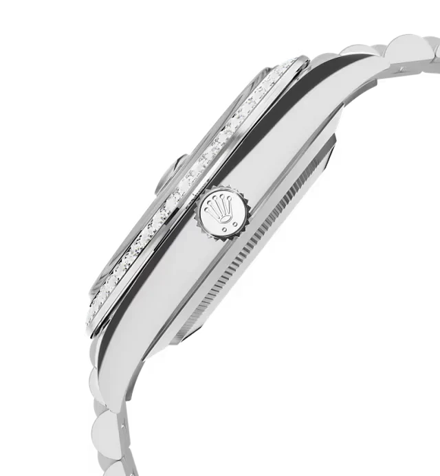 Day-Date 40mm Silver Dial 18 kt White Gold Diamonds 228349RBR-0001