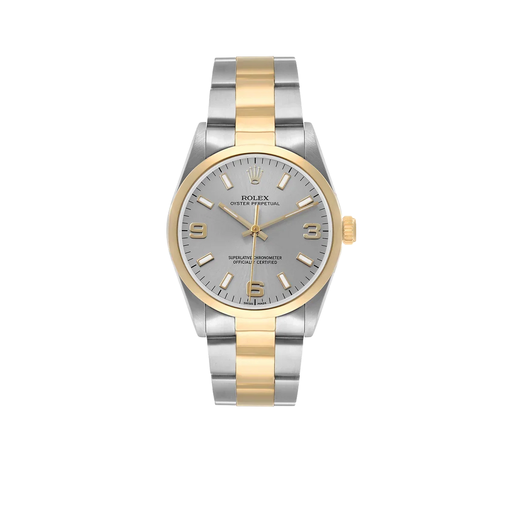 Oyster Perpetual 34mm Steel Yellow Gold Slate Dial Mens Watch 14203