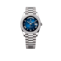 Day-date Oyster Perpetual 40mm White Gold Blue Ombré Dial, Diamond-set bezel M228349RBR-0045
