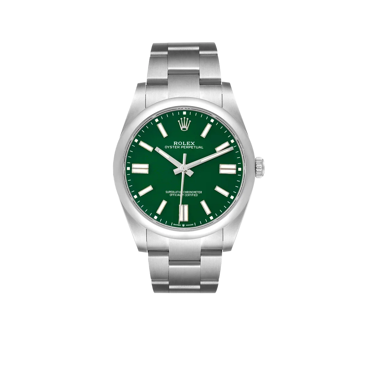 Oyster Perpetual 41mm Green Dial Steel Mens Watch 124300