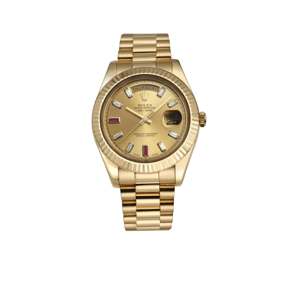 President Day-Date II 41mm 218238 18k Yellow Gold & Ruby Dial