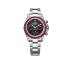 Daytona 126599TRU White Gold Diamond Black Dial Ruby Bezel