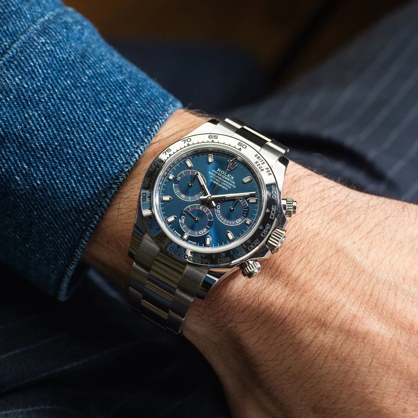 Daytona Blue Dial 40mmWhite Gold Chronograph Mens Watch 126509