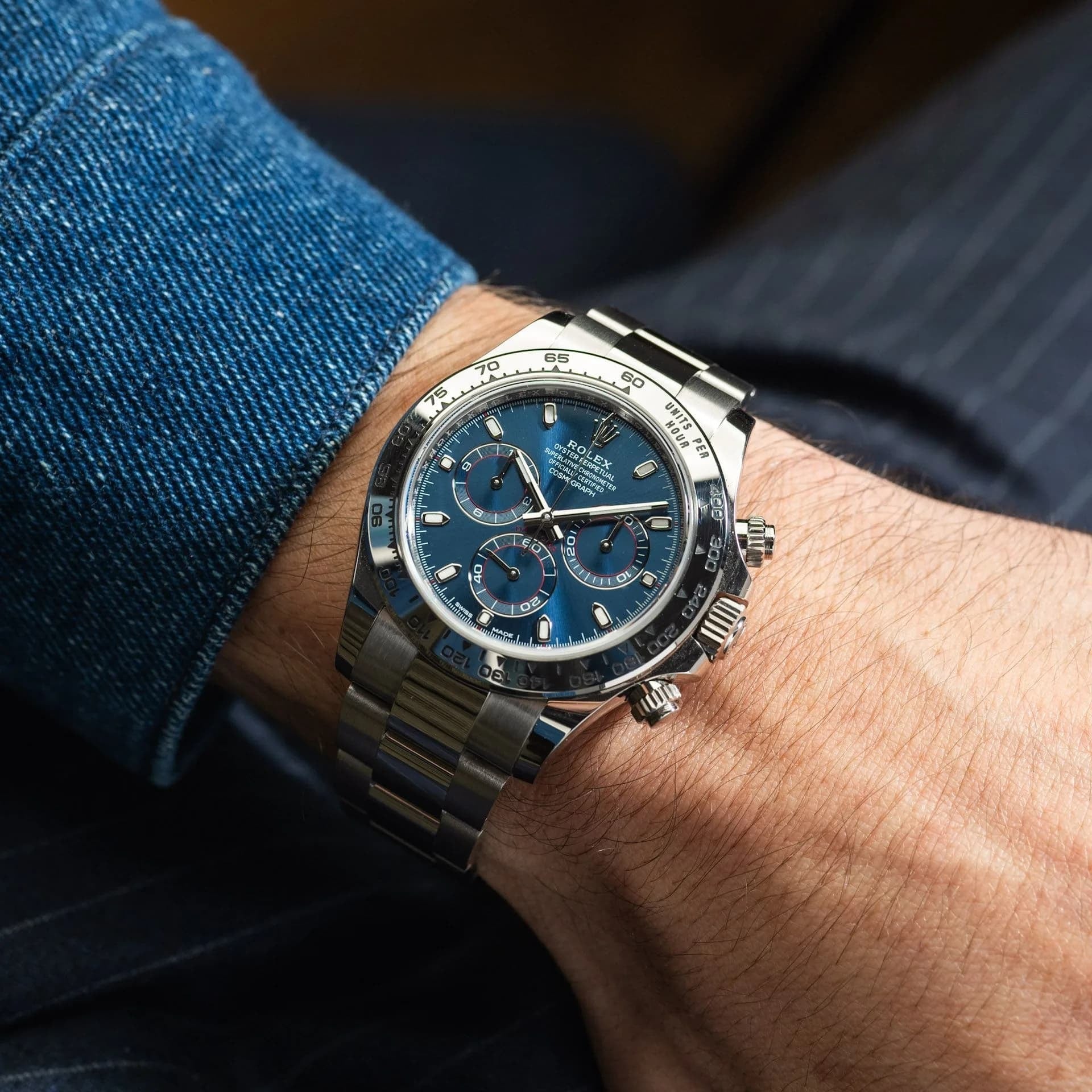 Daytona Blue Dial 40mmWhite Gold Chronograph Mens Watch 126509