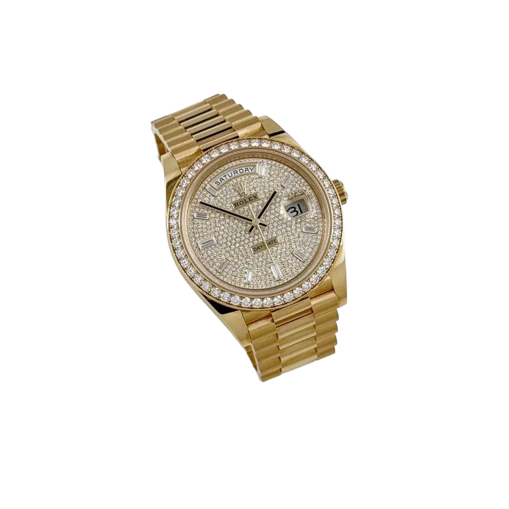 Day-Date 40 228348RBR Yellow Gold Diamond Dial Diamond Bezel