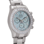Daytona 126576TBR Platinum Ice Blue Diamond Dial Diamond Bezel