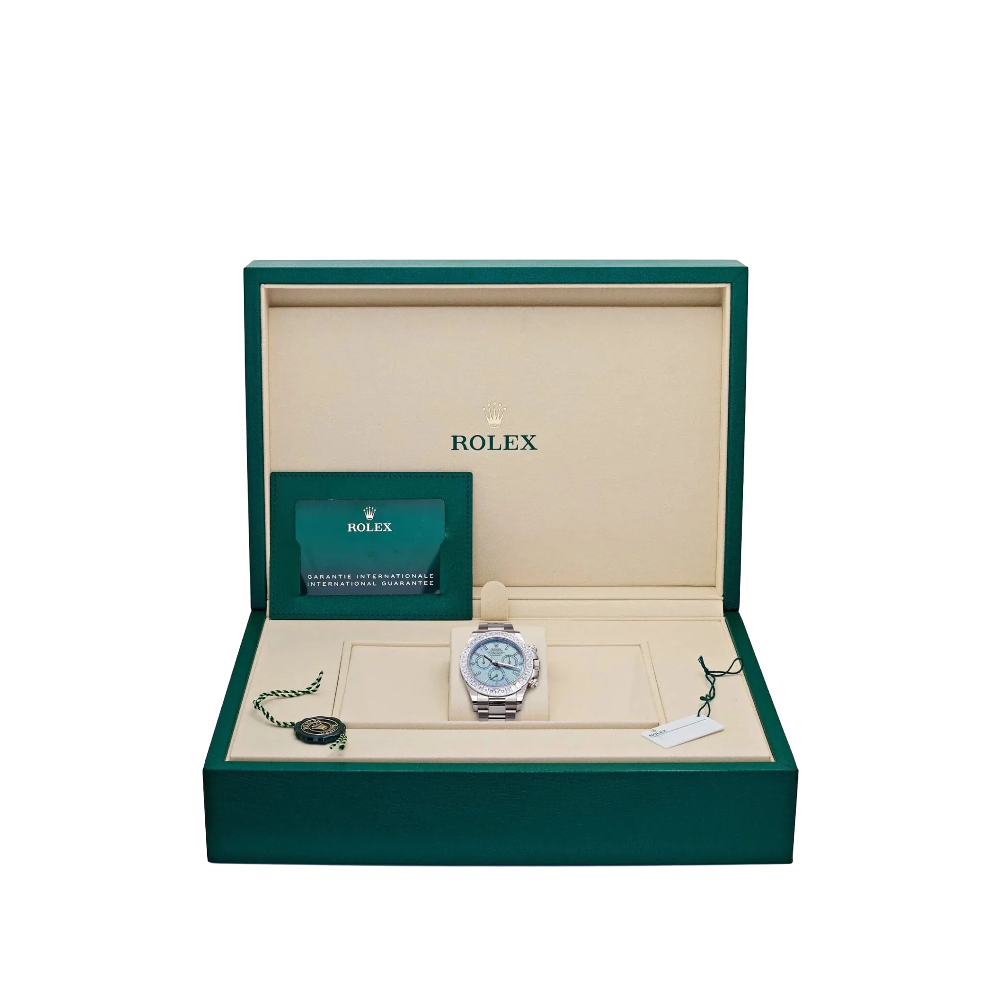 Daytona 126576TBR Platinum Ice Blue Diamond Dial Diamond Bezel