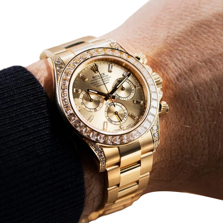 Daytona 18K Yellow Gold Gold Sundust Dial Diamond Bezel Oyster Bracelet 40 mm 126598TBR
