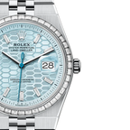 Land-Dweller Oyster 40mm Platinum & Diamonds Ice Blue Honeycomb Motif Dial M127386TBR-0001
